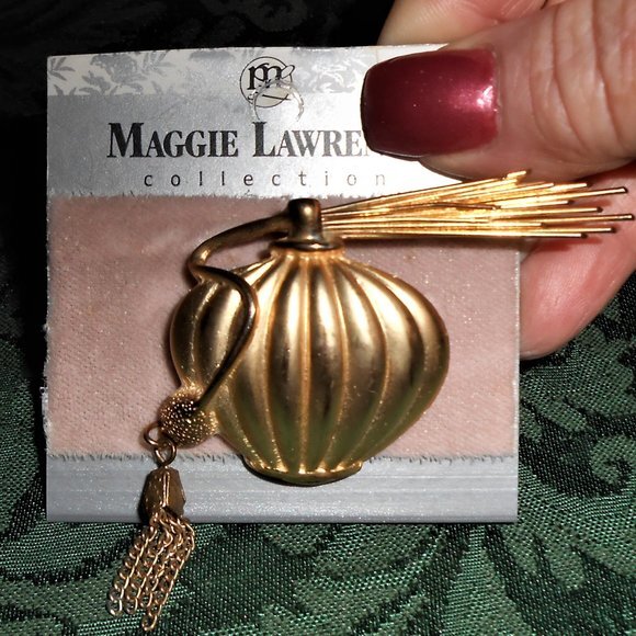 80's Atomizer Brushed Gold Brooch Maggie Lawrence - Picture 5 of 13